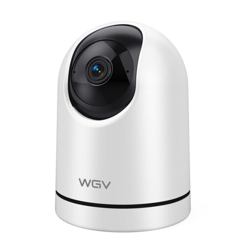 WGV Security Camera -2K Cameras for Home Security with Smart Motion Dection, Night Vision, Two-Way Audio,Cloud & SD Card Storage,Work with Alexa, Ideal Indoor Camera for Baby Monitor/ Pet Camera